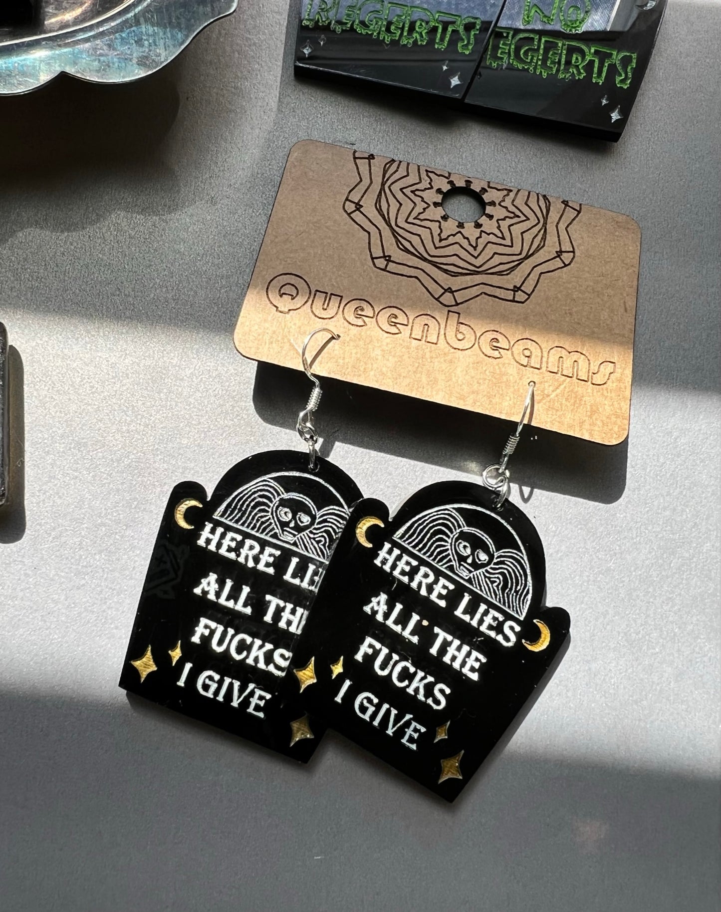 Gravestone Earrings - Here Lies...