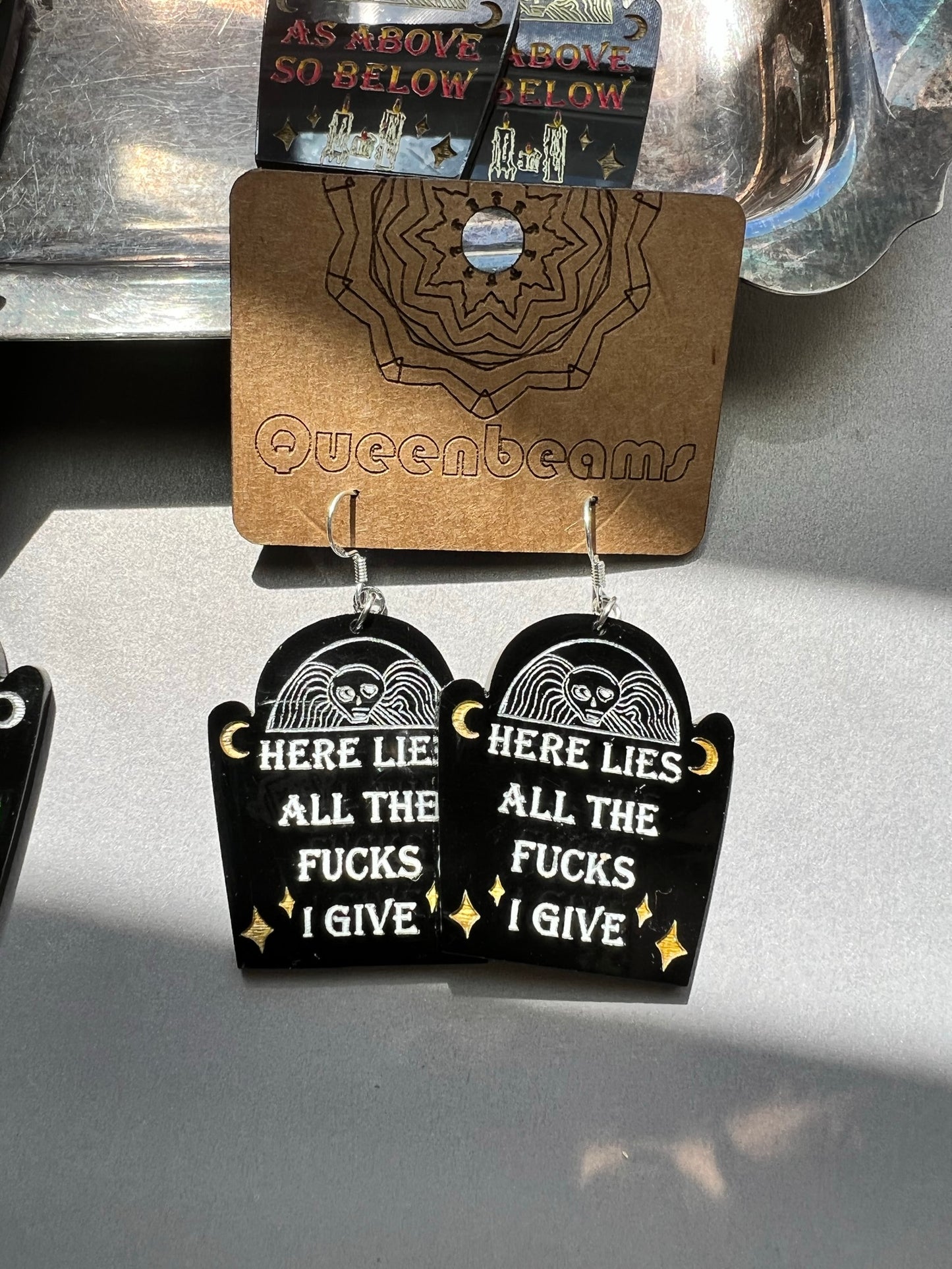 Gravestone Earrings - Here Lies...