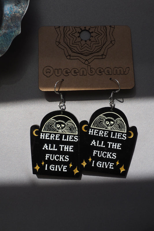 Gravestone Earrings - Here Lies...