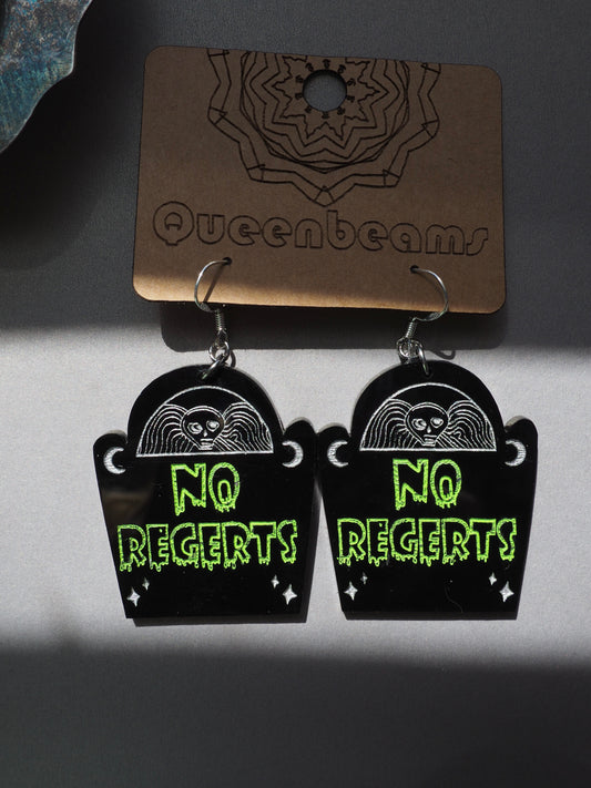 Gravestone Earrings - No Regerts