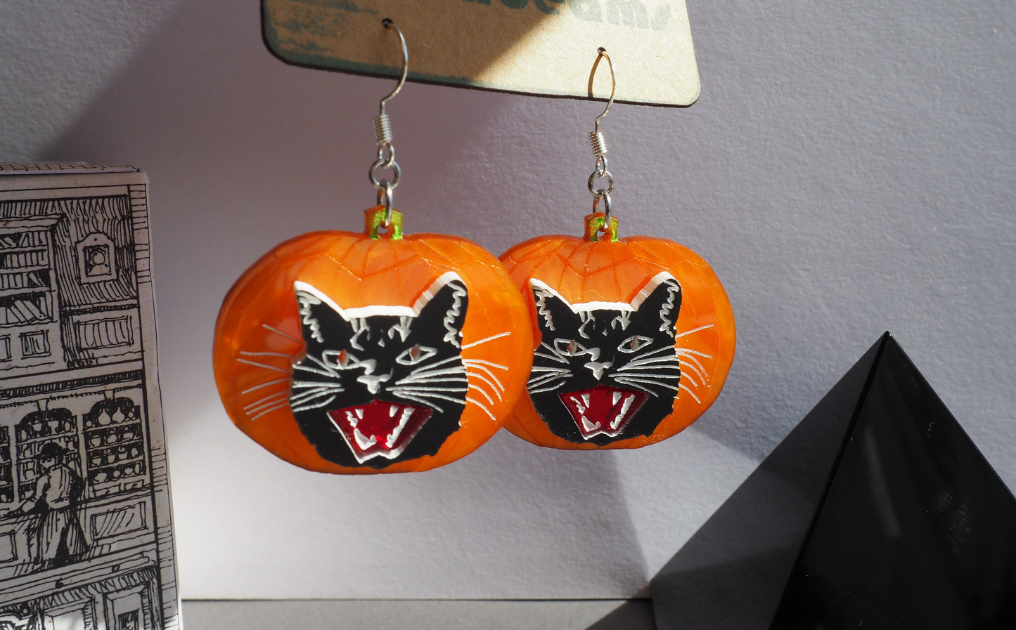 Pumpkin Cat Earrings