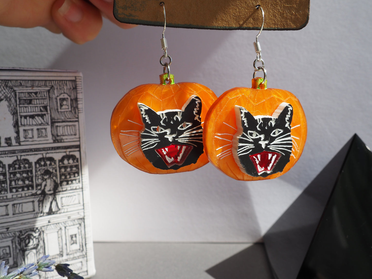 Pumpkin Cat Earrings