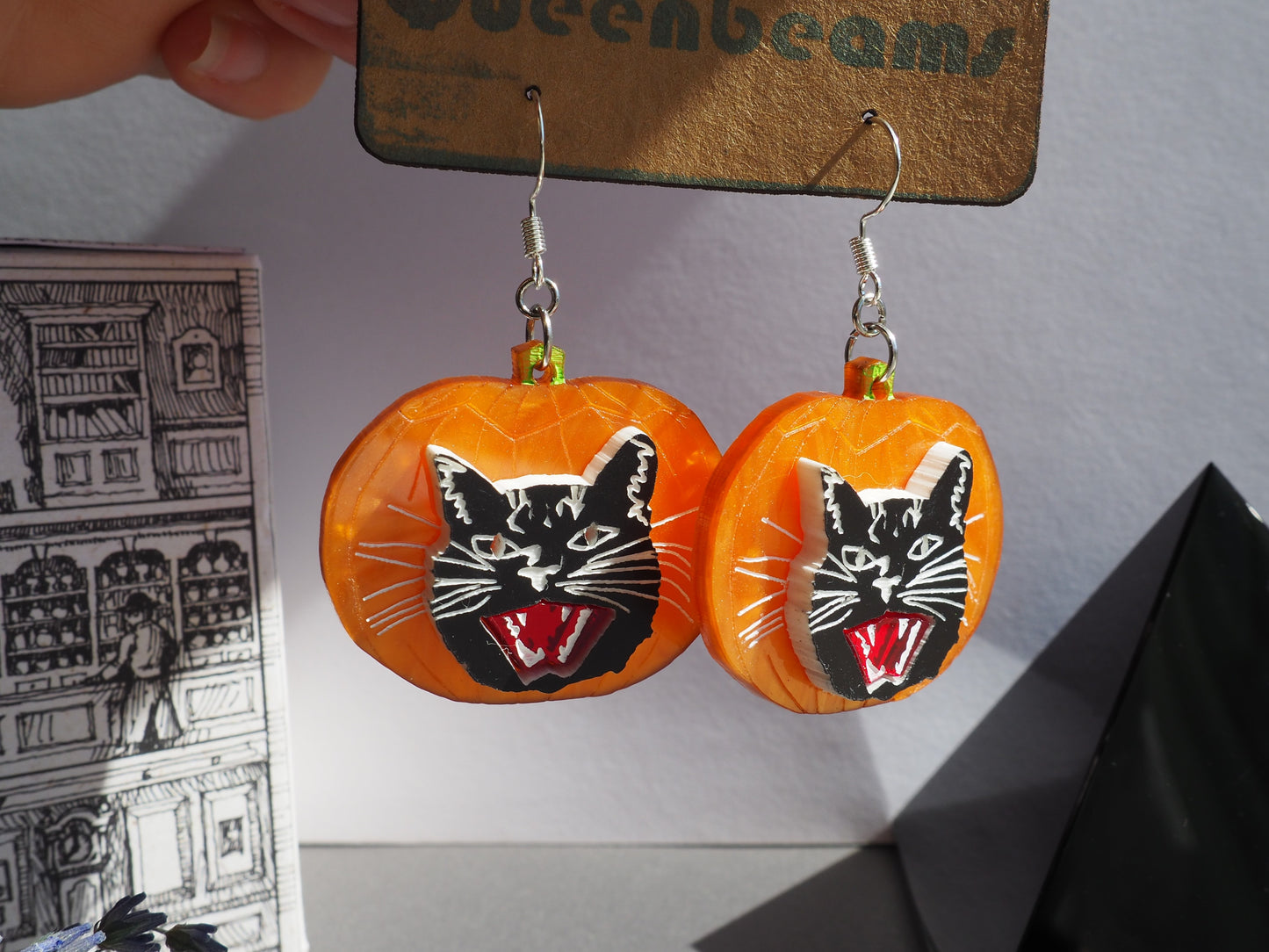 Pumpkin Cat Earrings