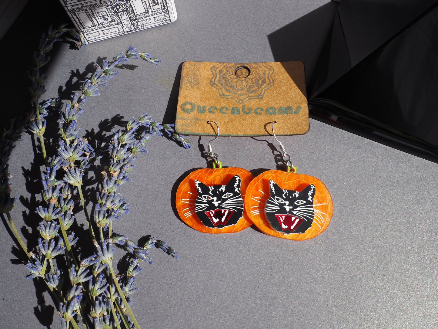 Pumpkin Cat Earrings