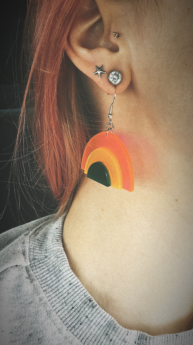 Acrylic fashion rainbow earrings