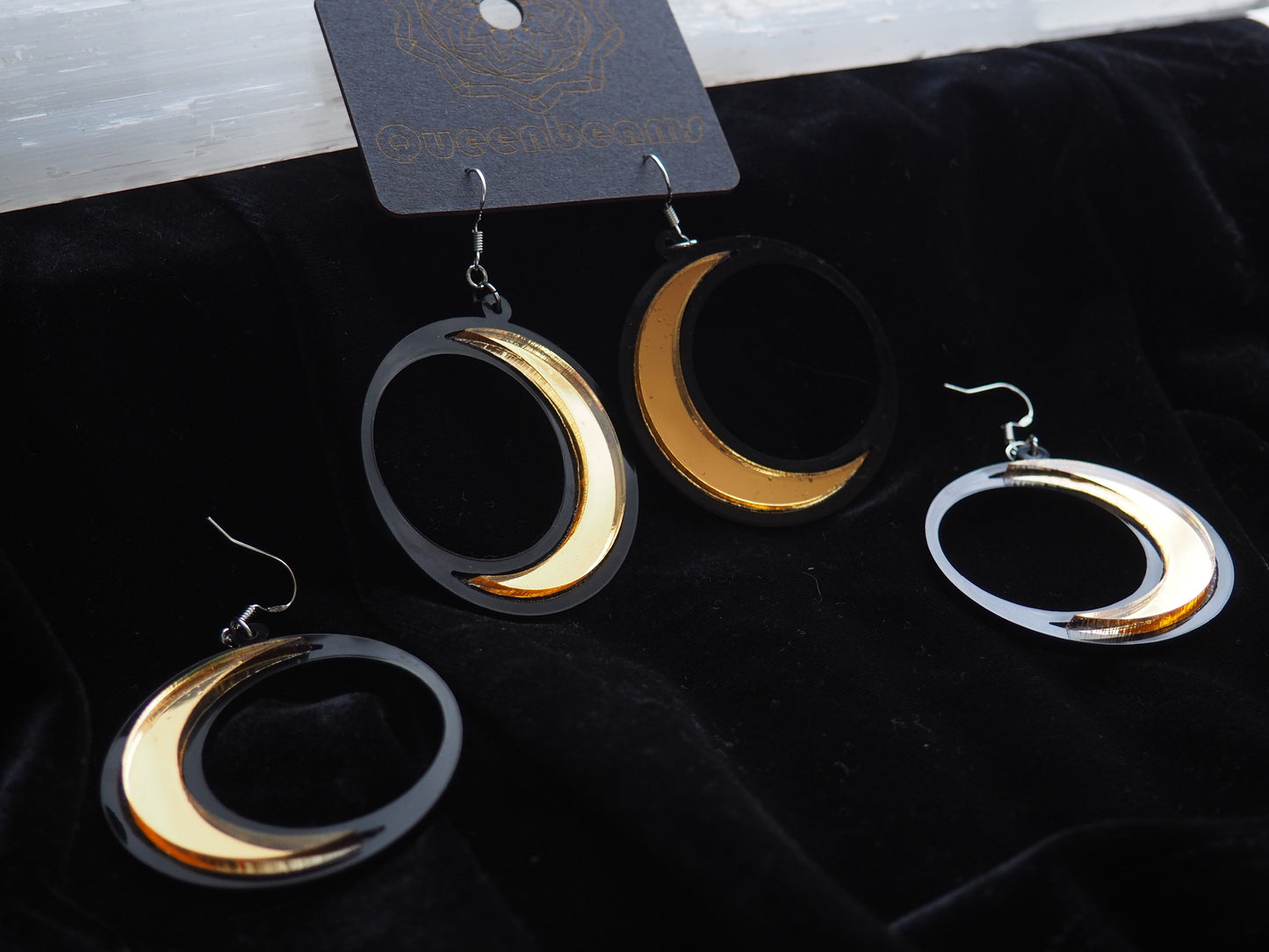 Moon Earrings - Gold Mirror