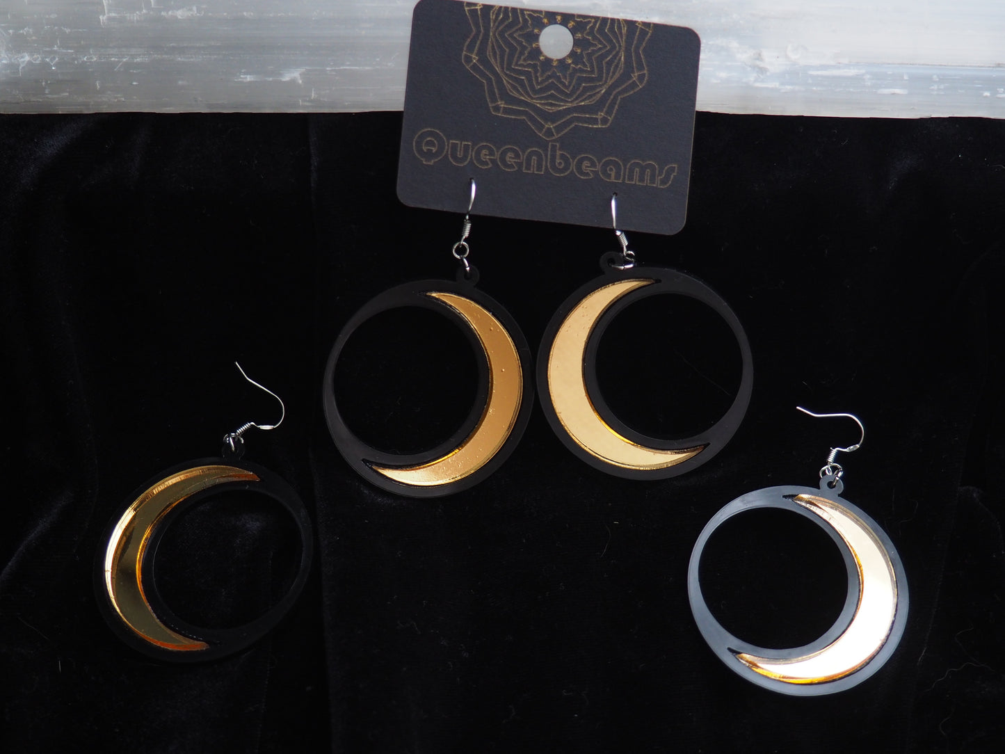 Moon Earrings - Gold Mirror